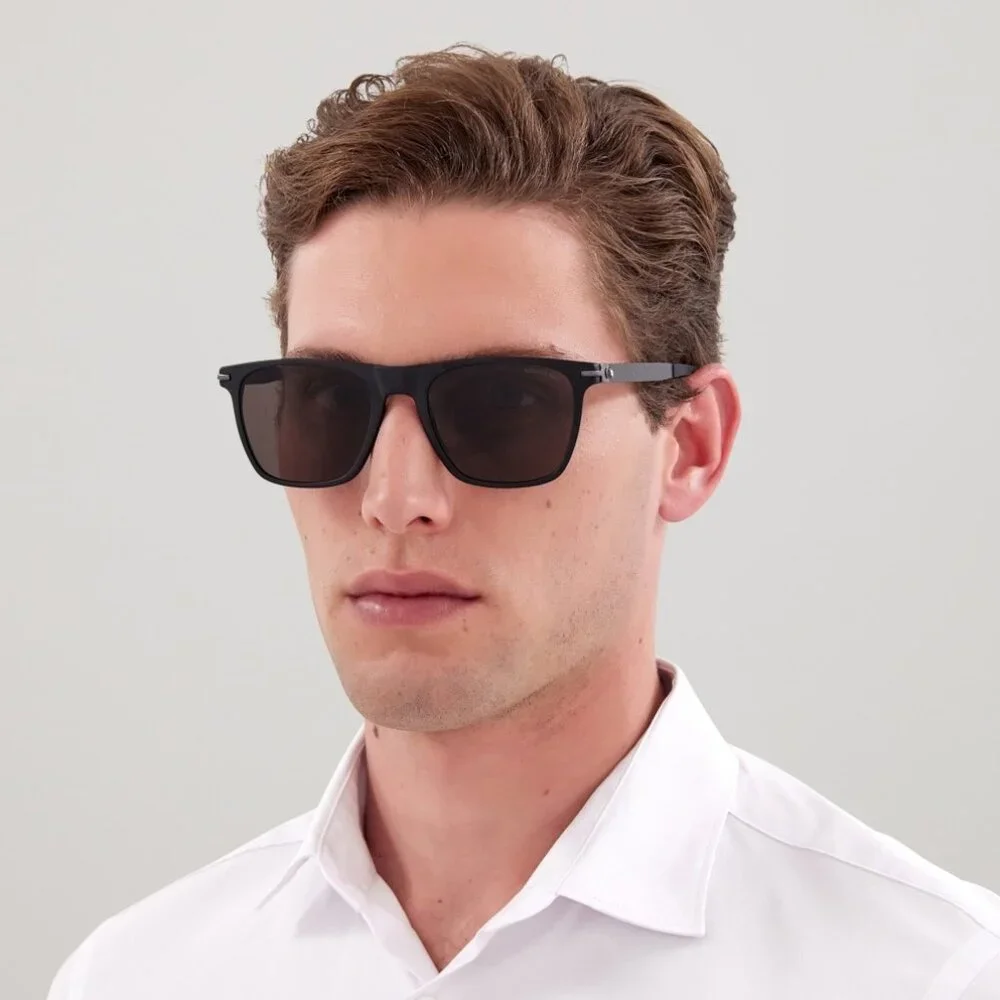 Montblanc Men Sunglasses Black Square MB0248S 001 NEW AUTHENTIC